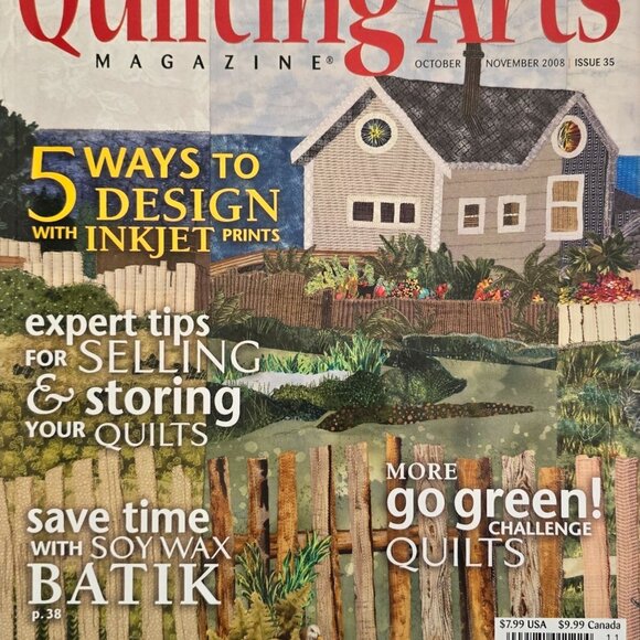 Quilting Arts Magazine October November 2008 Five Ways To Design With Inkjet Pri - Picture 13 of 13